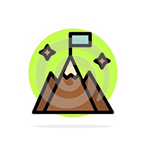 Mountain, Flag, User, Interface Abstract Circle Background Flat color Icon