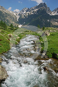 Mountain flowing torrent