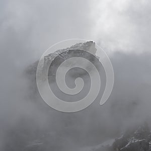 Mountain in Fog Dolomites