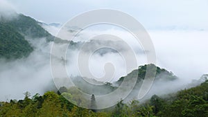 Mountain and fog. photo