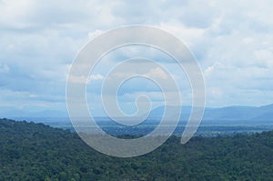 Mountain and forest and blue sky