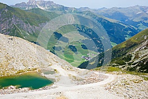 Mountain and forest landscape in Tirol. Austria, region of Hintertux