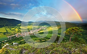 Mountain forest with rainbow - Slovakia