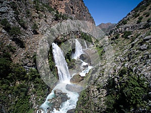 Mountain forest waterfall landscape. Kapuzbasi waterfall in Kayseri, Turkey