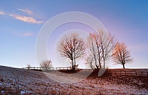 Mountain frosty lanscape, winter scene