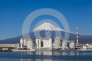 Mountain Fuji and Japan industry zone