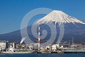 Mountain Fuji and Japan industry zone from Shizuoka