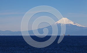 Mountain Fuji and sea from Izu city Shizuoka