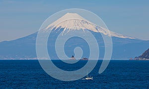 Mountain Fuji and sea from Izu city Shizuoka