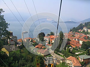 mountain funicular in Intra verbania lake maggiore Italy