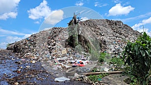 Mountain of garbages on the dumpsite