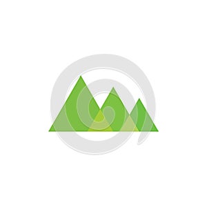 Mountain geometric green design vector