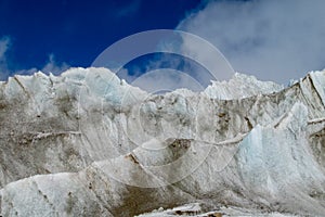 Mountain glacier and avalanche landscape