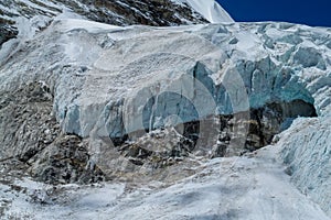 Mountain glacier and avalanche landscape