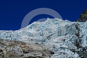 Mountain glacier and avalanche landscape