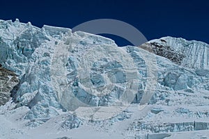 Mountain glacier and avalanche landscape