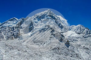 Mountain glacier and avalanche landscape