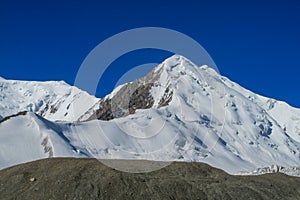 Mountain glacier on high snow peak