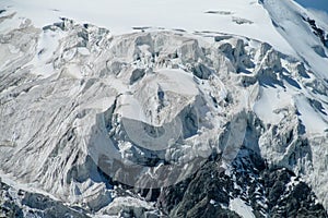 Mountain glacier on high snow peak