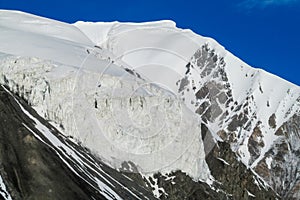 Mountain glacier on high snow peak