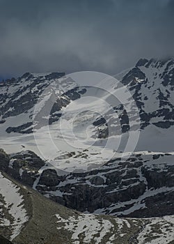 Mountain glacier melting. Gran Paradiso