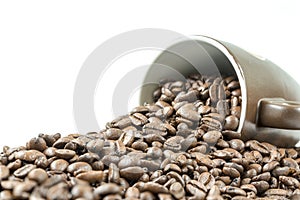 Ground coffee and coffee beans