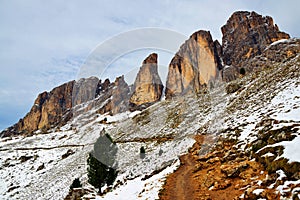 Mountain group Sassolungo Langkofel.South Tyrol, Italy. photo