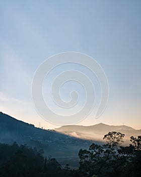 Mountain haze in the afternoon