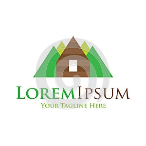 Mountain high home icon simple elements wilderness logo