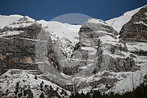 mountain high top snow winter in tzoumerka greece