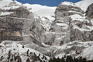 mountain high top snow winter in tzoumerka greece