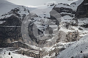 mountain high top snow winter in tzoumerka greece