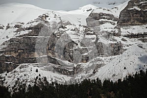 mountain high top snow winter in tzoumerka greece