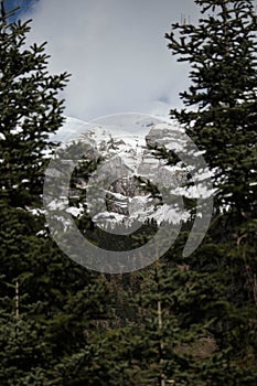 mountain high top snow winter in tzoumerka greece