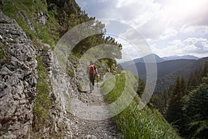 Mountain hiking in Bavarian Alps
