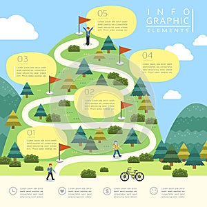 Mountain hiking infographic design