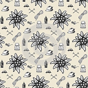 Mountain hiking outdoor pattern, seamless, tile, background