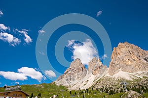 mountain hiking Sella in Val Gardena with the Sella Group