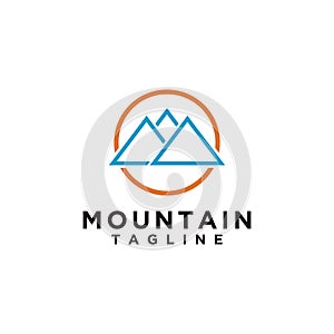 Mountain or hill or Peak logo design . Camp or adventure icon, Landscape symbol and can be used for travel and tourist