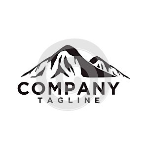 Mountain or hill or Peak logo design vector. Camp or adventure icon, Landscape symbol and can be used for travel and tourist