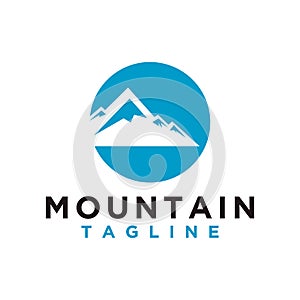 Mountain or hill or Peak logo design vector. Camp or adventure icon, Landscape symbol and can be used for travel and tourist