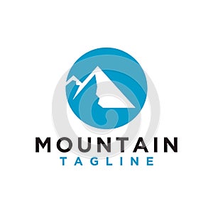 Mountain or hill or Peak logo design vector. Camp or adventure icon, Landscape symbol and can be used for travel and tourist