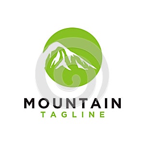 Mountain or hill or Peak logo design vector. Camp or adventure icon, Landscape symbol and can be used for travel and tourist