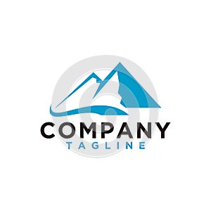 Mountain or hill or Peak logo design vector. Camp or adventure icon, Landscape symbol and can be used for travel and tourist