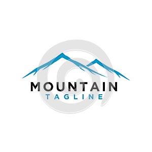 Mountain or hill or Peak logo design vector. Camp or adventure icon, Landscape symbol and can be used for travel and tourist