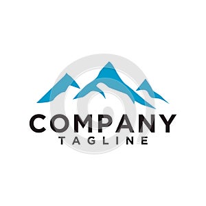 Mountain or hill or Peak logo design vector. Camp or adventure icon, Landscape symbol and can be used for travel and tourist