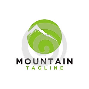 Mountain or hill or Peak logo design vector. Camp or adventure icon, Landscape symbol and can be used for travel and tourist