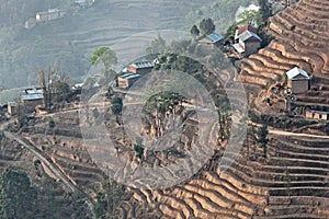 Mountain hill terrace in nagarkot nepal