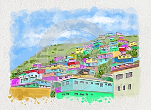 Mountain houses, art