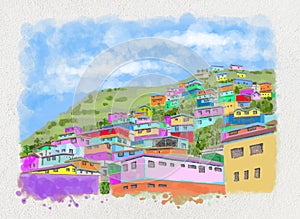 Mountain houses, art